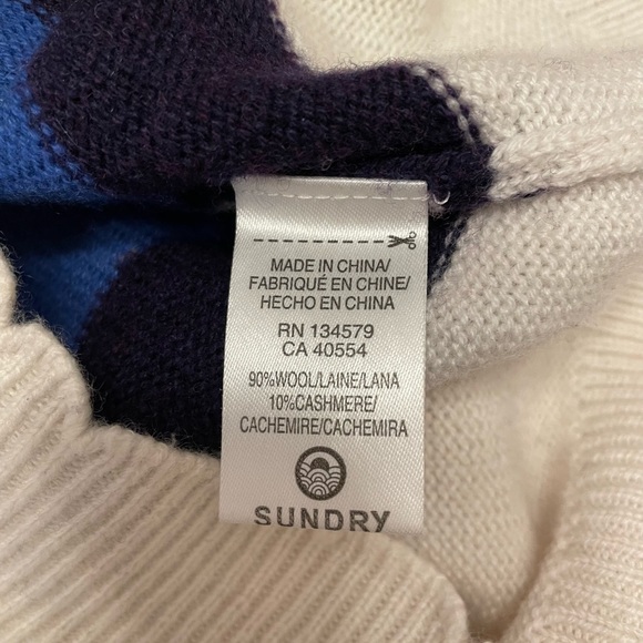 Sundry Breton Striped 100% Wool Sweater - Picture 4 of 8